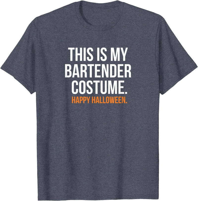 This is my Costume Top This is My Bartender Costume Funny Halloween T-Shirt - Heather Blue