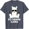 No Drama No Pob-Llama Alpaca Gifts No Drama Llama Alpaca with Sunglasses Llama Alpaca T-Shirt - Heather Blue