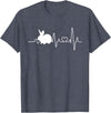 Bunny Heartbeat Pulse Rabbit T-Shirt in Heather Blue