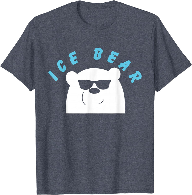 Global Warming Awareness Arctic Winter Ice Ice Bear with Sunglasses Polar Bear Plunge T-Shirt - Heather Blue