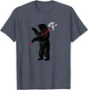 RealCoolShirts AWESOME AXE BEAR - Yaroslavl Russia Flag Halberd Bear Shirt T-Shirt - Heather Blue