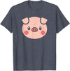 SHIRTSIDE PIG Pig Face Shirt Gift For Pig Lover T-Shirt - Heather Blue