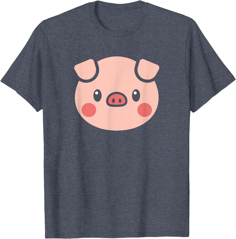 SHIRTSIDE PIG Pig Face Shirt Gift For Pig Lover T-Shirt - Heather Blue