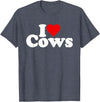 I HEART LOVE COWS I Love Heart Cows T-Shirt - Heather Blue