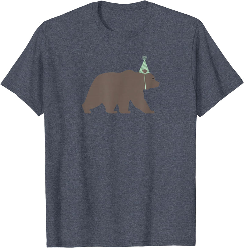 Birthday Animalz Bear Birthday T-Shirt, Kids Animal Birthday Shirt T-Shirt - Heather Blue