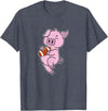American Football USA animal Touchdown sport ball Pig plays American Football T-Shirt - Heather Blue