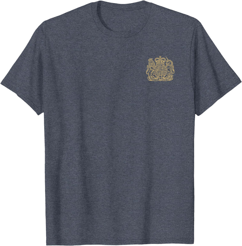 THE LION AND THE UNICORN OF THE UNITED KINGDOM UNITED KINGDOM UK COAT OF ARMS LION AND UNICORN SYMBOL T-Shirt - Heather Blue