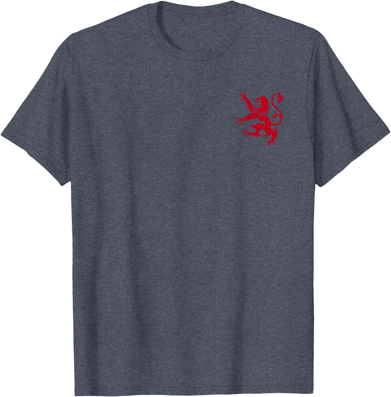 SCOTTISH RED LION Scotland RED Lion Rampant Symbol T-Shirt - Heather Blue