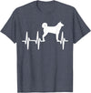 Hundekarelische Bärn-Liebhaber-Geschenke Karelian Bear Heartbeat Dog Mum Dad Pet Gift T-Shirt - Heather Blue