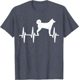 Dog Silhouette Heartbeat Line T-Shirt
