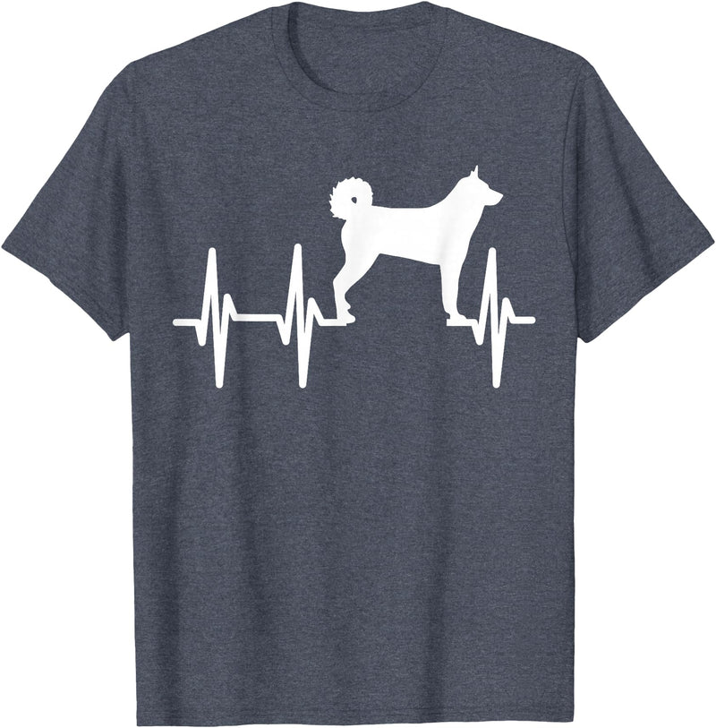 Hundekarelische Bärn-Liebhaber-Geschenke Karelian Bear Heartbeat Dog Mum Dad Pet Gift T-Shirt - Heather Blue