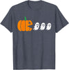 Funny Halloween Tees for Men Women Kids. Funny Gamer Pumpkin Eating Boo Halloween Men Kids Boys T-Shirt - Heather Blue