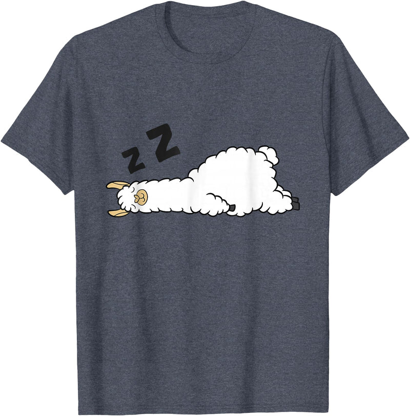 Sleeping Animals Tees And Gifts Llama Sleeping Tired Llama Napping Llama T-Shirt - Heather Blue