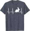 Bunny Heartbeat for Bunny Lovers Rabbit Gift T-Shirt in Heather Blue