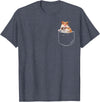 Pocket Hamster Shirt, Funny Hamster in Pocket Gift Tshirt T-Shirt - Heather Blue