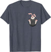 Cute Rabbit Bag Lover Bunny Graphic T-Shirt in Heather Blue
