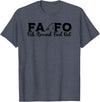 ArtisticRaccoon FOFA Fish Around Find Out Bold Funny Fishing T-Shirt - Heather Blue