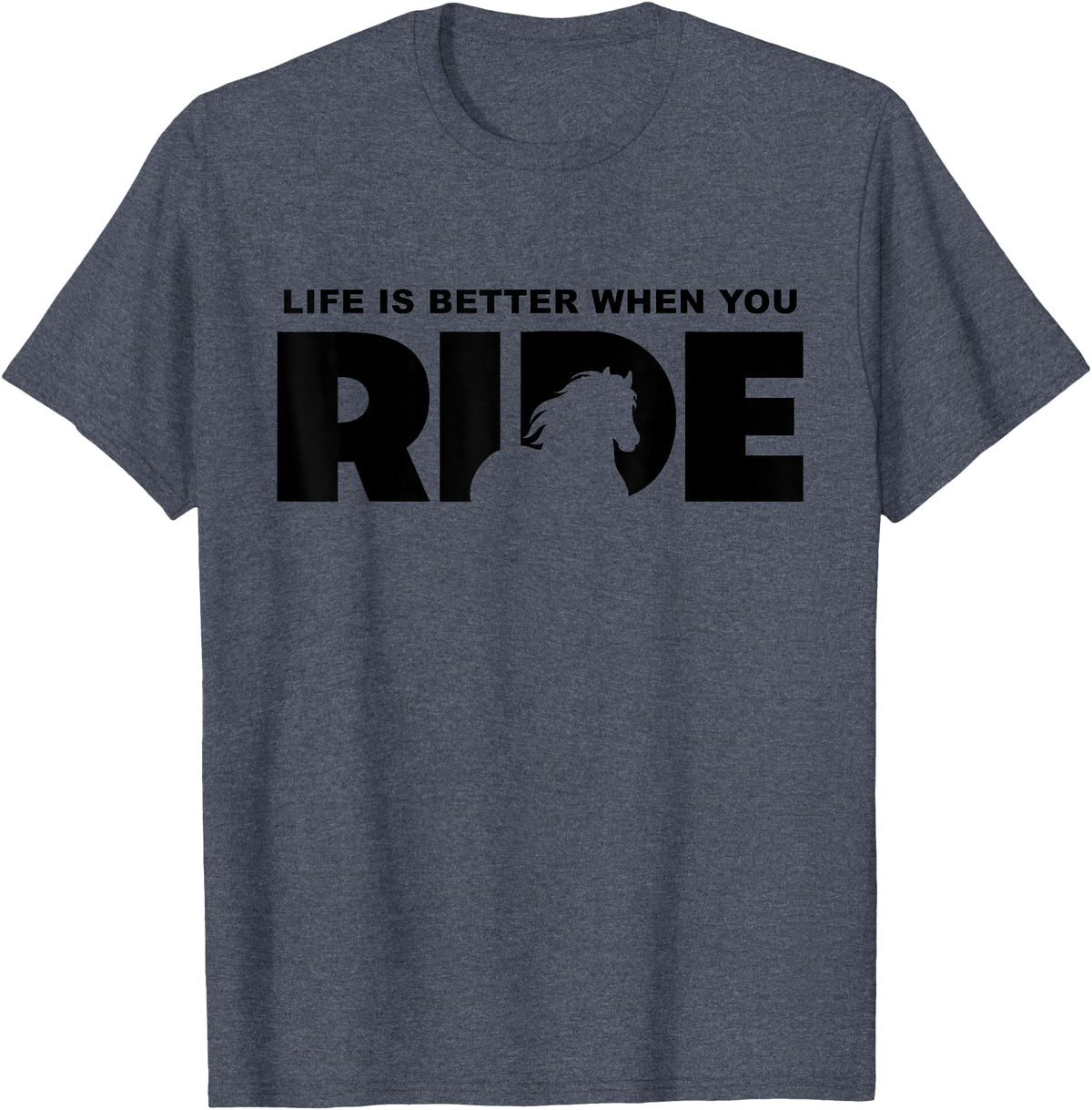 BASBO Horse Riding T-Shirt - Heather Blue