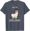 Funny Llama School Graduation Ceremony Got My Dipllama -Students School Graduation Day -Funny Llama T-Shirt - Heather Blue