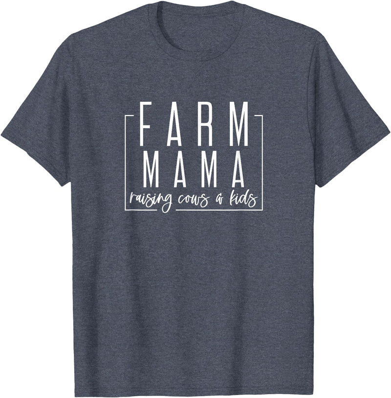 Farm mama raising cows and kids T-Shirt - Heather Blue