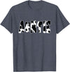 funny saying Gifts for Family Members and more Auntie Cow Print Cow Pattern T-Shirt, Black - Heather Blue