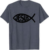 True Believing Christian Tees Jesus Fish T-Shirt - Heather Blue