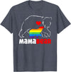 Funny Bear Family Gay LGBT Pride Rainbow Flag TLT Mama Bear Proud Mom Rainbow Flag LGBT Pride Mother's Day T-Shirt - Heather Blue