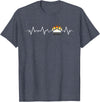 Bear Community Bear Brotherhood Gay Men Gifts Gay Bear Pride Heartbeat Paw Bear Flag Colors T-Shirt - Heather Blue
