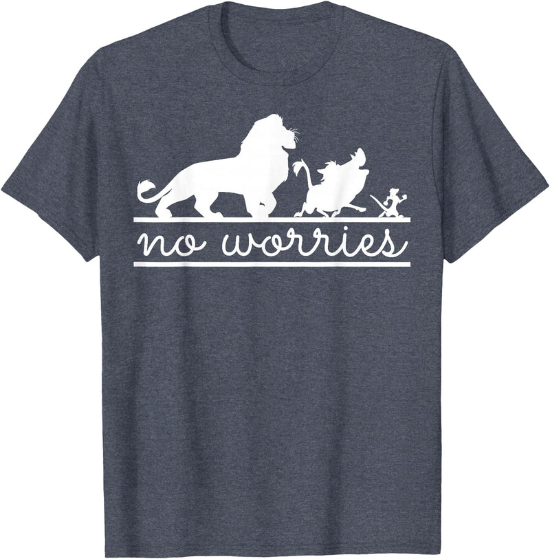 Disney Lion King No Worries Silhouette Trio T-Shirt - Heather Blue