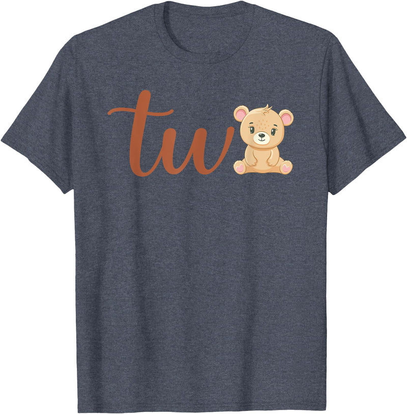 Family Birthday Bear Gifts Two of The Birthday Boy Bear 1st Birthday Party Boy T-Shirt - Heather Blue