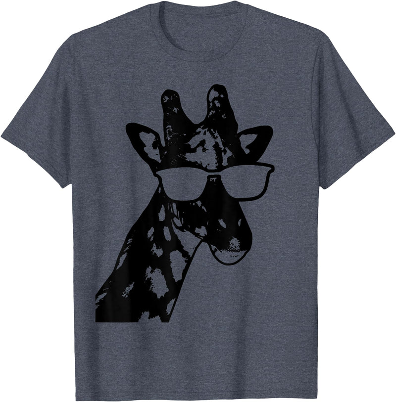 We Love Giraffes - Apparel & Gifts Giraffe Sunglasses Funny African Animal Giraffe Lover Gift T-Shirt Small - Heather Blue