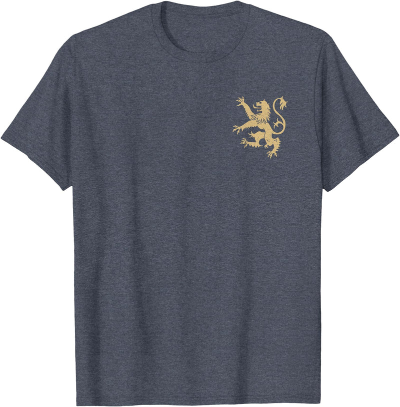 SCOTTISH LION SYMBOL Scotland Lion Rampant Symbol Golden T-Shirt - Heather Blue