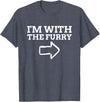 Furry Fandom Gifts I'm with The Furry T-Shirt - Heather Blue