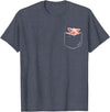 Pocket Pig Funny Pig In Pocket Gift T-Shirt - Unisex-Adults - Black - Small - Short Sleeve - Cotton 100% - Novelty T-Shirt - Heather Blue