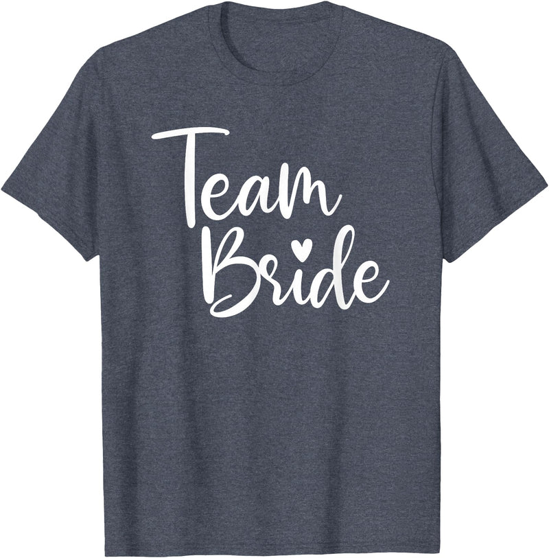 Team Bride Wedding tee Team Bride Wedding, Bride Bridal Party T-Shirt - Heather Blue