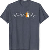 Bear Community Bear Brotherhood Gay Men Gifts Gay Bear Pride Heartbeat Paw Minimal Bear Flag T-Shirt - Heather Blue