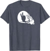Rabbit Shadow Hand Funny Peace Sign Hippie Easter Bunny T-Shirt in Heather Blue