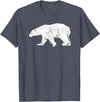 Geometric Patterns By DSMD Cool Polar Bear Geometric Pattern Boho Art Christmas Animal T-Shirt - Heather Blue