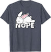 Lazy Rabbit Easter Bunny Not Today Nope T-Shirt in Heather Blue