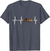 Goliath Grouper Gift Co. Goliath Grouper Heartbeat For Saltwater Fish Fishing Lovers T-Shirt - Heather Blue