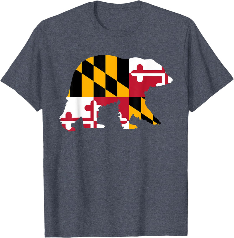 Maryland Black Bear T-Shirt - Heather Blue