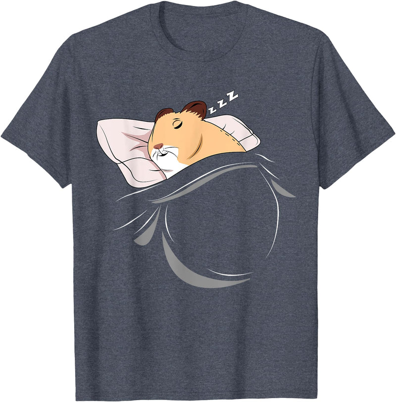 Hamster Sleeping Hammy Pajamas Nap PJs Outfit Gift Hamster T-Shirt - Heather Blue