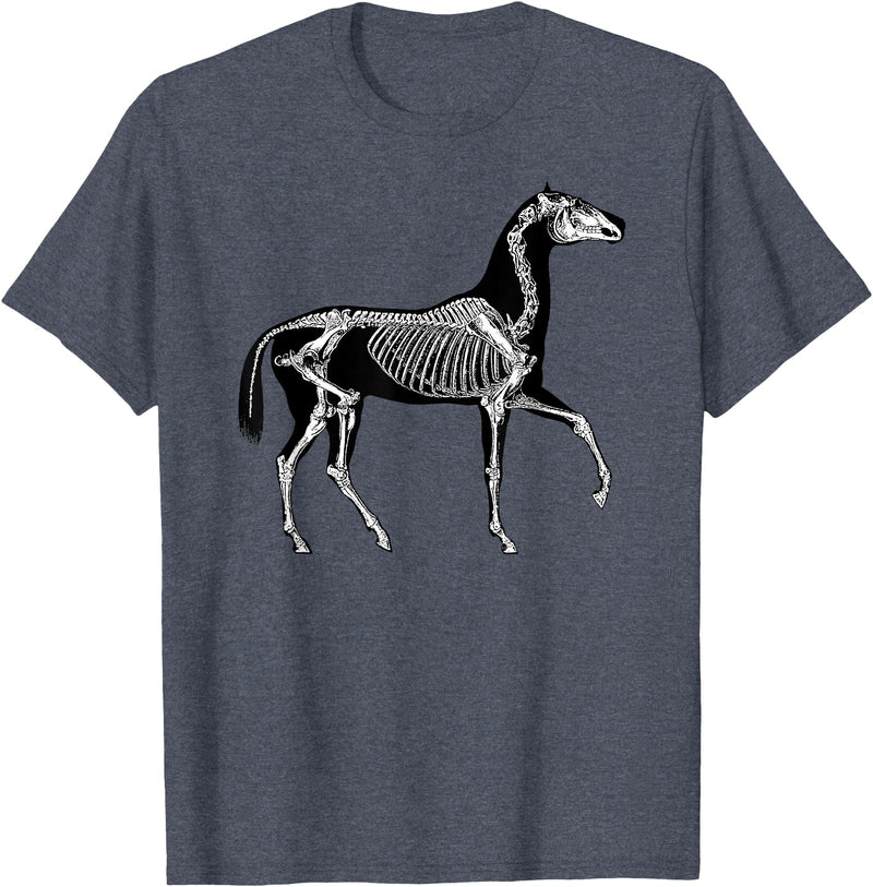 Halloween Horse Skeleton Designs Horse Skeleton Halloween Skeletal Anatomy T-Shirt - Heather Blue