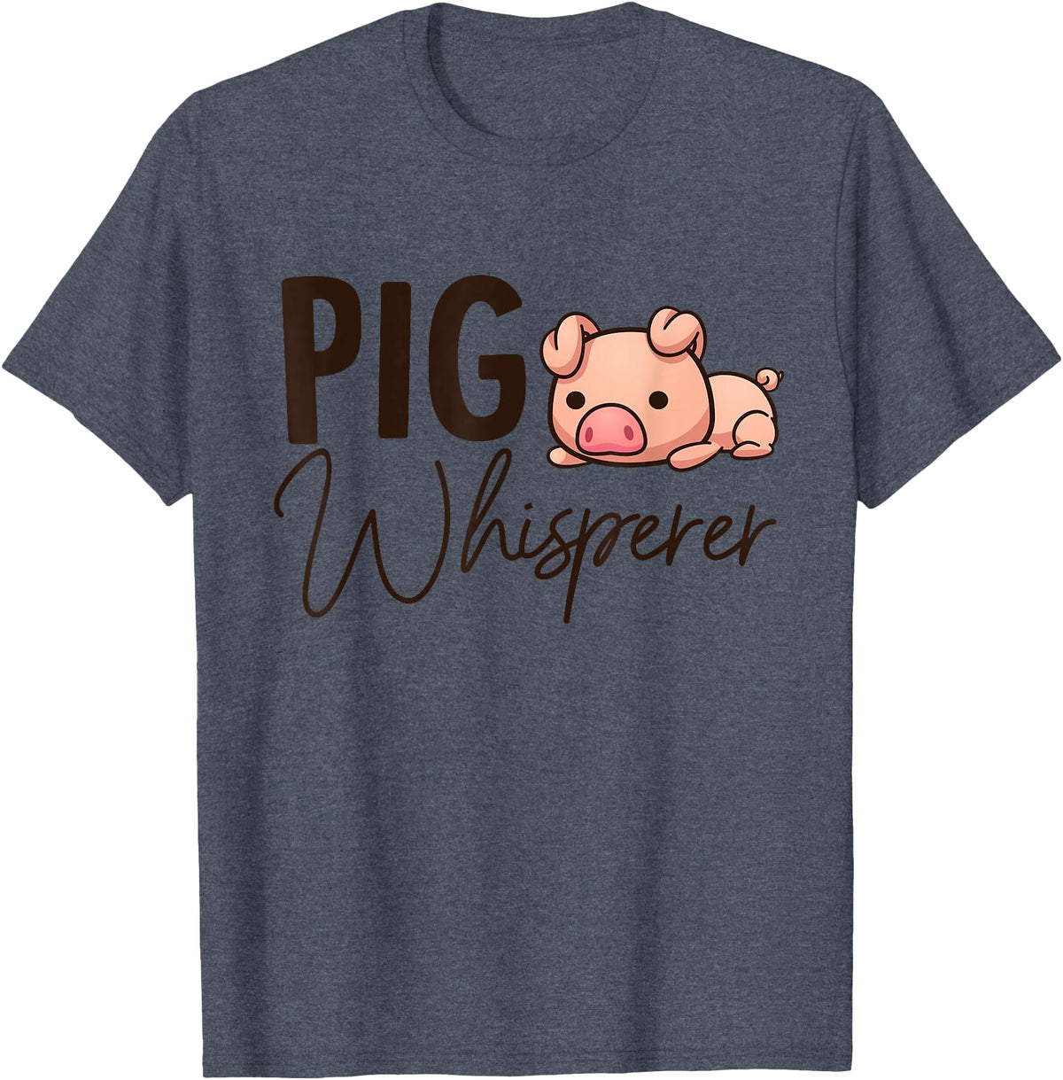 SHIRTSIDE PIG Pig Whisperer Shirt Gift For Pig Lover T-Shirt - Heather Blue
