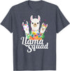 Llamas and Alpaca Gifts Llama Squad Funny Cute Llama Matching T-Shirt - Heather Blue
