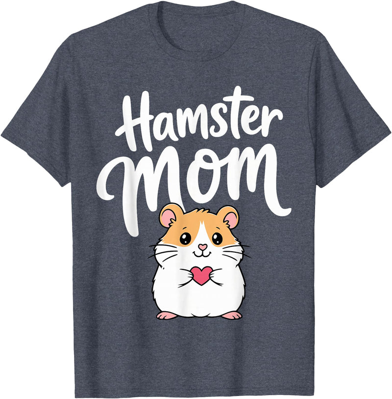 Hamster Mom Keeper Woman Girl Hamster T-Shirt - Heather Blue