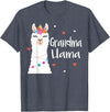 Me & Mommy Llama Co. Grandma Llama Cute Llamas Lover Best Grandmother Ever T-Shirt - Heather Blue