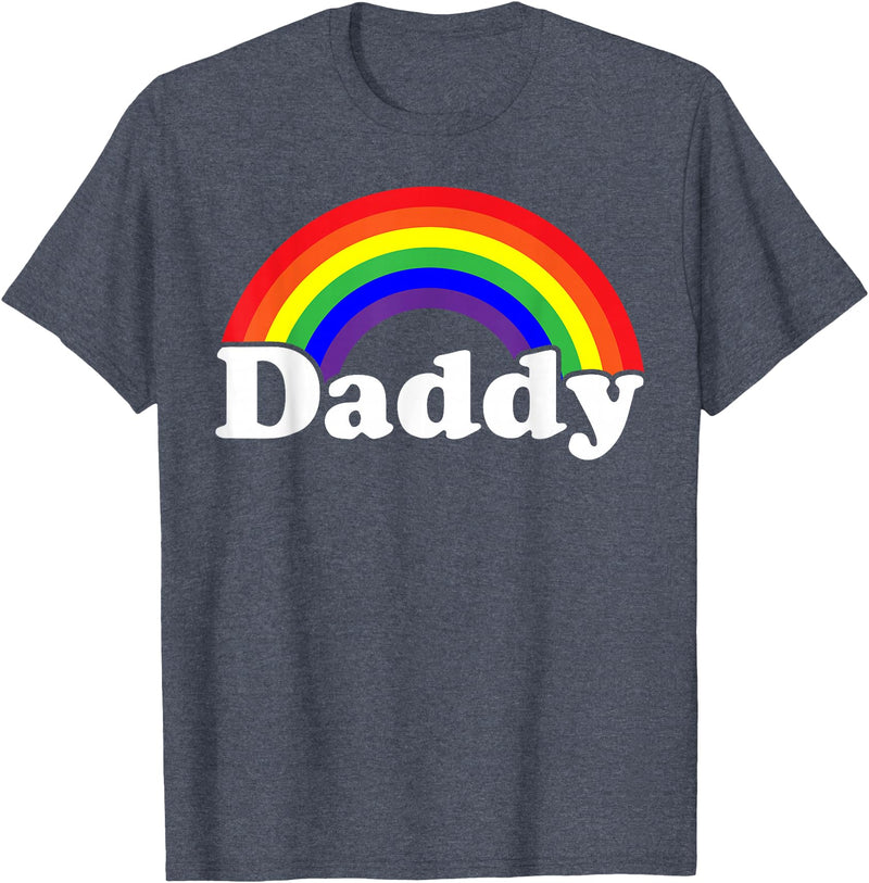 Gay Pride Parade Event Frestival Shirt Co Mens Damn Daddy Gay Pride Parade Daddy Masc Man LGBTQ Dad T-Shirt - Heather Blue
