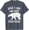 Polar Bear Lover Gift Just A Boy Who Loves Polar Bears T-Shirt Bear Lover Gift T-Shirt - Heather Blue