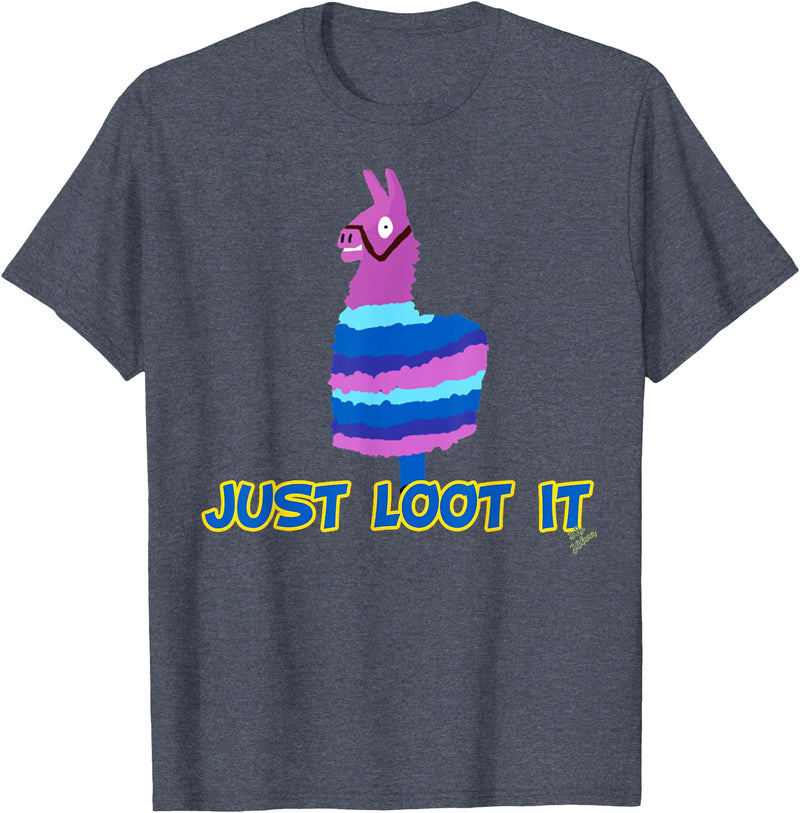 gamer shirts by jean olivier Funny llama outfit gamer outfit just loot it T-Shirt - Heather Blue
